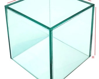 4x4x4 Glass Green Acrylic Display Boxes Decorative Cube Stands, Trays & Bins