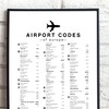 Airport Codes USA Travel Poster / Modern Travel Wall Art / Minimalist