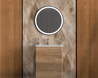 Modern Free Standing Bathroom Vanity with Washbasin | Comfort  Teak Natural Collection | Non-Toxic Fire-Resistant MDF