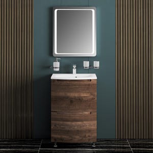 Modern Free standing Bathroom Vanity with Washbasin | Delux ROSEWOOD Collection | Non-Toxic Fire-Resistant MDF