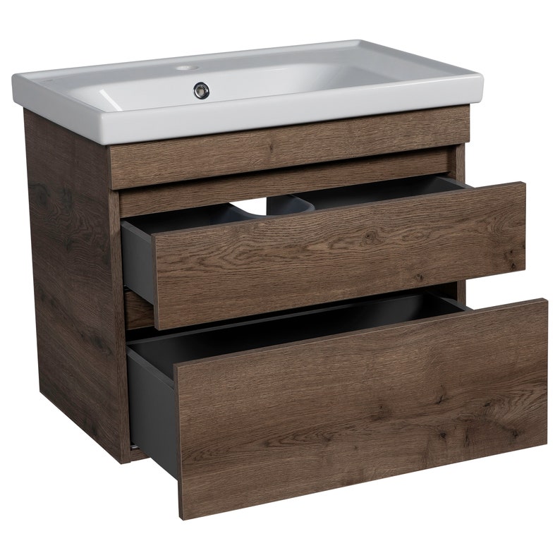 Modern Wallmounted Bathroom Vanity With Washbasin Niagara Rosewood Collection Nontoxic Fire