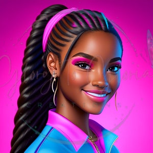 Beautiful Melanin Barbie Magic PNG clipart Tshirt Tumbler Sublimation DTF