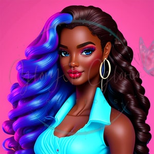 Beautiful Melanin Barbie Magic PNG clipart Tshirt Tumbler Sublimation DTF