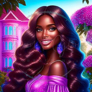 Beautiful Melanin Barbie Magic PNG clipart Tshirt Tumbler Sublimation DTF
