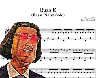 Rush E - EASY Piano Solo Arreglo Partitura Descargar PDF imprimible 2 páginas Versión reproducible Markiplier