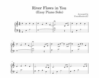 EASY River Flows In You Yurima - Original Piano Solo Arrangement Sheet Music Download Printable PDF 2 Pages