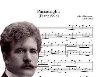 Passacaglia - Halvorsen Handel Piano Solo Sheet Music Download Printable PDF 4 Pages Romantic Relaxing Peaceful Calming Piano Music