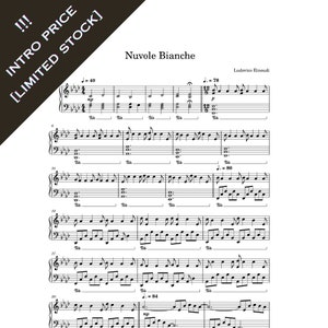Nuvole Bianche - Ludovico Einoudi Piano Sheet Music Download Printable PDF 4 Pages Romantic Piano Love Insidious Movie Popular Piano Solo