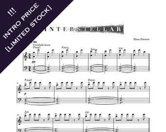 Interstellar - Hans Zimmer Piano Sheet Music Download Printable PDF 4 Pages Romantic Piano Love Movie Popular Piano Solo Cornfield Chase