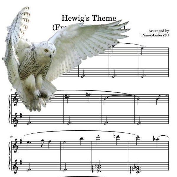 Hedwig's theme Easy Beginner Solo Arrangement Piano Sheet Music + BONUS MIDI Download Printable PDF 2 Pages