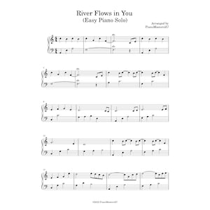 EASY River Flows in You Yurima Original Piano Solo Arrangement Sheet