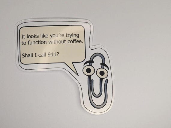 Funny Clippy Sticker: Retro Office Humor - Personalized Text Pack