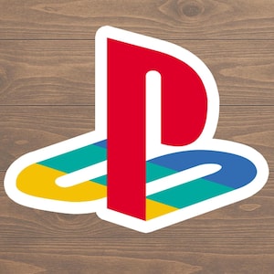 Autocollant en vinyle pour console de jeux vidéo Sony Playstation Logo en gros caractères