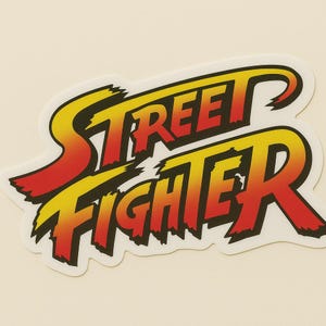 Street Fighter Logo Vinyl Sticker: Retro Arcade Game Decal
