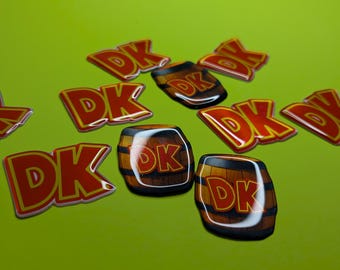Donkey Kong Videogame retro verzamelsticker koepel epoxy DK Barrel-ontwerp