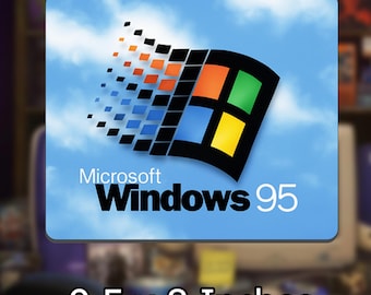 May include: A rectangular mouse pad measuring 9.5 by 8 inches featuring the Microsoft Windows 95 logo. The design displays the iconic multicolored window graphic against a light blue sky background with white clouds and the text Microsoft Windows 95.