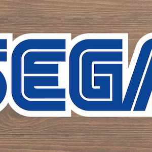 Adesivo in vinile con logo Sega blu e bianco per console per videogiochi