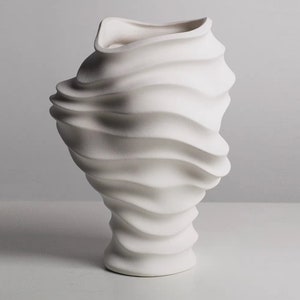 Modern Abstract Handmade Wabi Sabi Vase Art, Luxury Ceramic Art, Chic Way Display Room, Unique Home Decor Gift,  Shelves Display Art