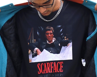 Camiseta "Scarface" (1983), estampado gráfico, camiseta unisex streetwear.