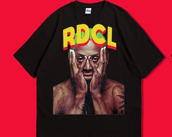 Camiseta vintage de gran tamaño de Dennis Rodman, estampado gráfico, hiphop unisex streetwear.