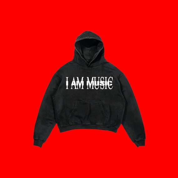 PBC I Am Music Oversized Heavyweight Hoodie, Graphic Streetwear (400 GSM)
