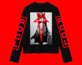 Camiseta de manga larga tipo gofre de tejido grueso y extragrande RDCL "666"