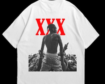 XXXTentacion Oversized Boxy Fit Tee, Graphic Print, Unisex Streetwear Hiphop.