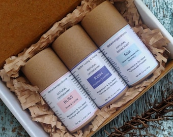 Natural Deodorant, vegan, Pack of 3, Baking Soda Free, Zero Waste