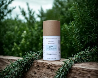 Baking Soda-Free Natural Deodorant Stick: Vegan Spa Mint Rosemary