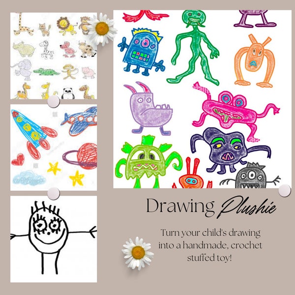 Stuffed Animal From Drawing Etsy