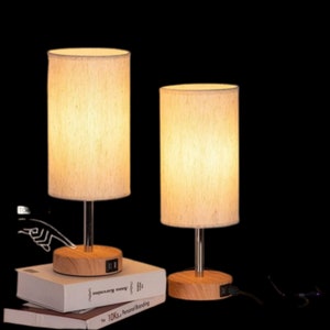 Lampe de chevet tactile, lampe de chevet pour chambre à coucher avec Ports  de charge USB C + A, lampe de bureau à intensité variable à 3 voies