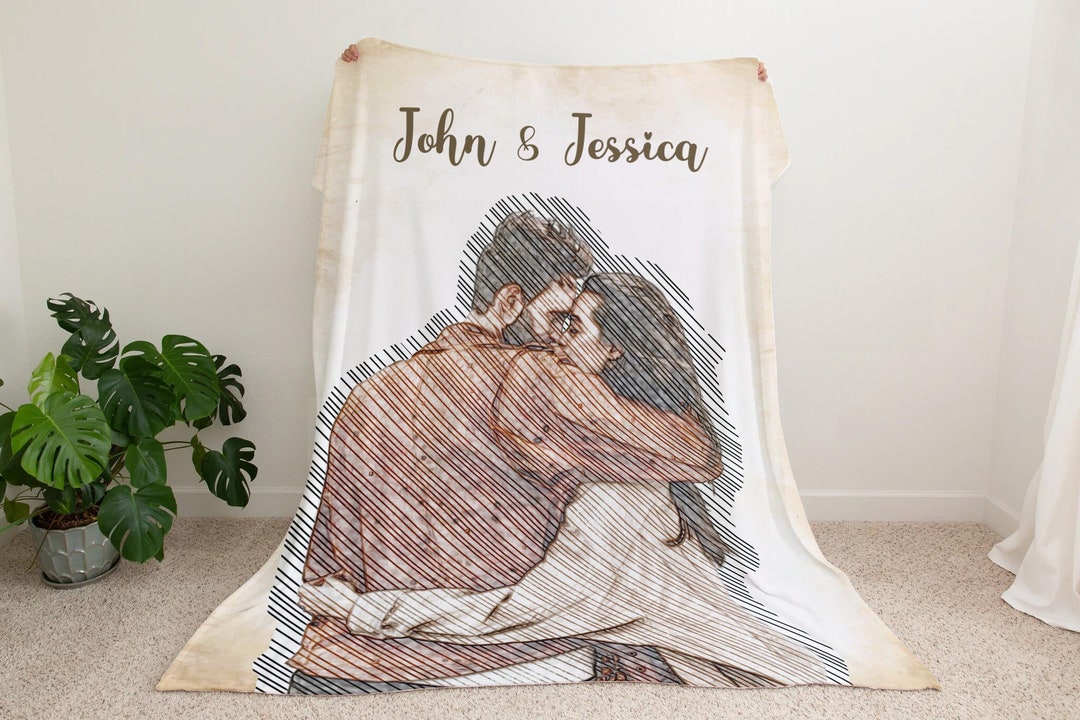 Custom Drawing Blanket With Photo, Personalized Fleece/minky/sherpa