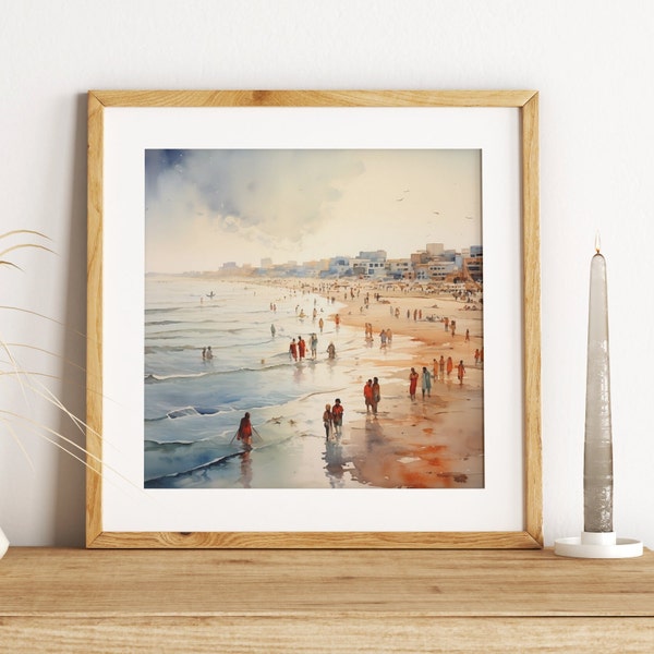 Karachi Clifton Seaside Beach, Pakistani Art, Printable, Wall Art