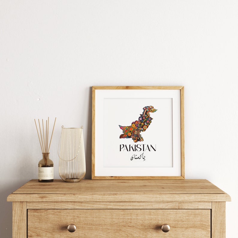 Pakistani Map With Truck Art Pattern, Desi Art, Wall Printable - Etsy