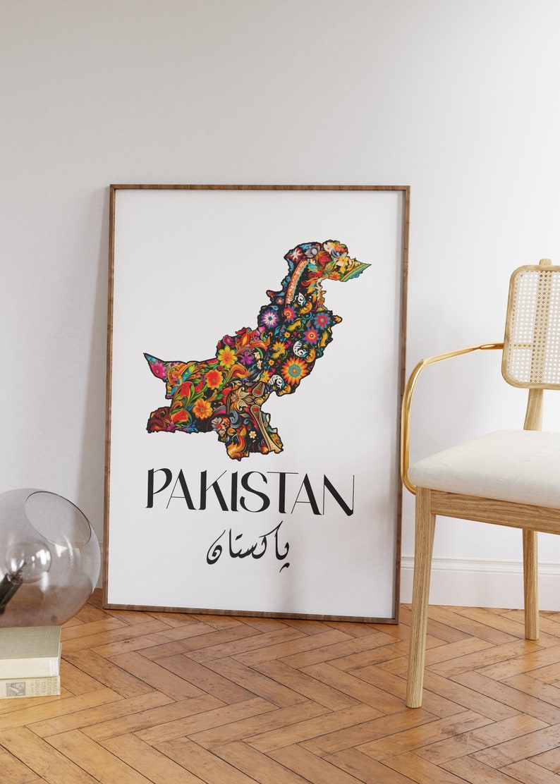 Pakistani Map With Truck Art Pattern, Desi Art, Wall Printable - Etsy