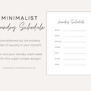 Minimalist Laundry Schedule