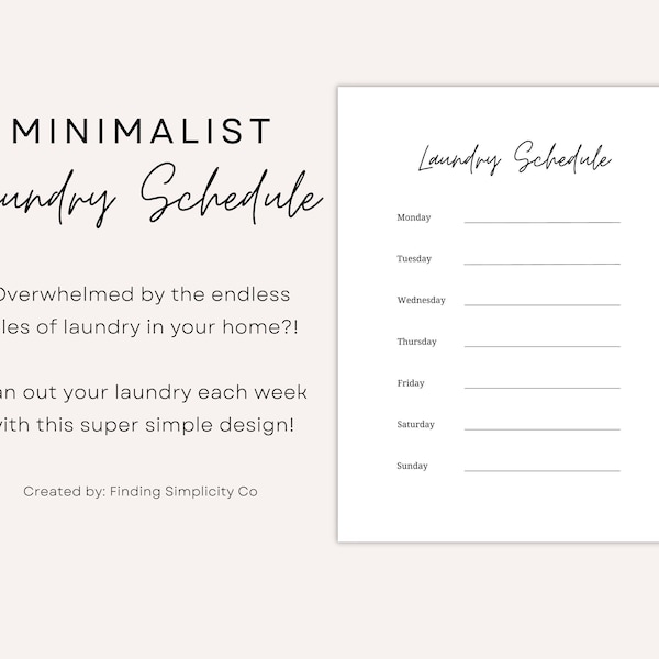 Minimalist Laundry Schedule