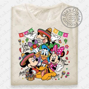 Cinco De Mayo Mickey and Friends Shirt Design, Friends Fiesta png, Let’s Fiesta svg, Happy Cinco De Mayo png