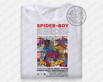 Spider- Boy Shirt Design, Comic Book Style Shirt Design, Super Hero Design, Spider-man Png, Super Hero Png, Spider Boy Png