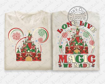 Disney Castle Christmas PNG 2 sidor, Länge leve magin vi skapade SVG, Disneyland Christmas Png, Disney World Christmas, Christmas Disney SVG