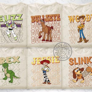 Retro Toy Story Design Bundle, Disney Toy Story SVG, Woody Png, Buzz Shirt Design SVG, Disneyland Toy Story Shirts Design Bundle