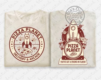Retro Pizza Planet 2 Sides Shirt Design, Toy Story Pizza Planet PNG, Disney PNG, Disney Pizza Planet, Toy Story Shirt PNG, Pizza Planet Png