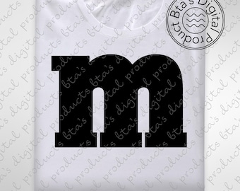 Lower case letter m svg png jpg pdf/m svg/m png/m clip art/m cricut silhouette cut file/halloween costume m svg/m's svg png clip art