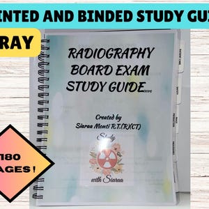 PHYSICAL PRINT! X-ray Radiography Boards Exam Study Guide Book | Study Guide| Rad Tech Review Book| Boards Prep Binder| Rad Tech Gift|