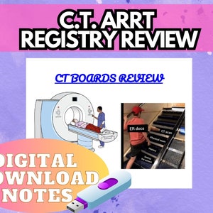 CT Boards ARRT Registry Exam Review Study Guide | Digital Download Study Guide| Computed Tomography Certification Review| Rad Tech Study