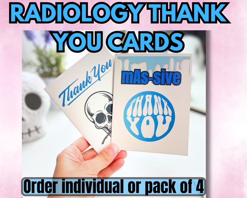 Radiology Xray Theme Thank You Card Print Rad Tech Thank You Etsy