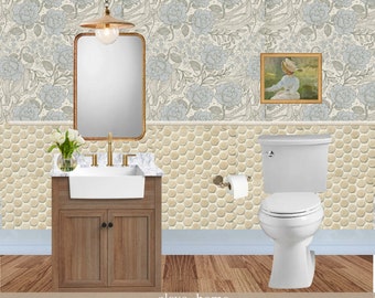 Classic Cottage Powder Room - eDesign and Source List