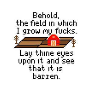 Field of F*cks Cross-Stitch Pattern