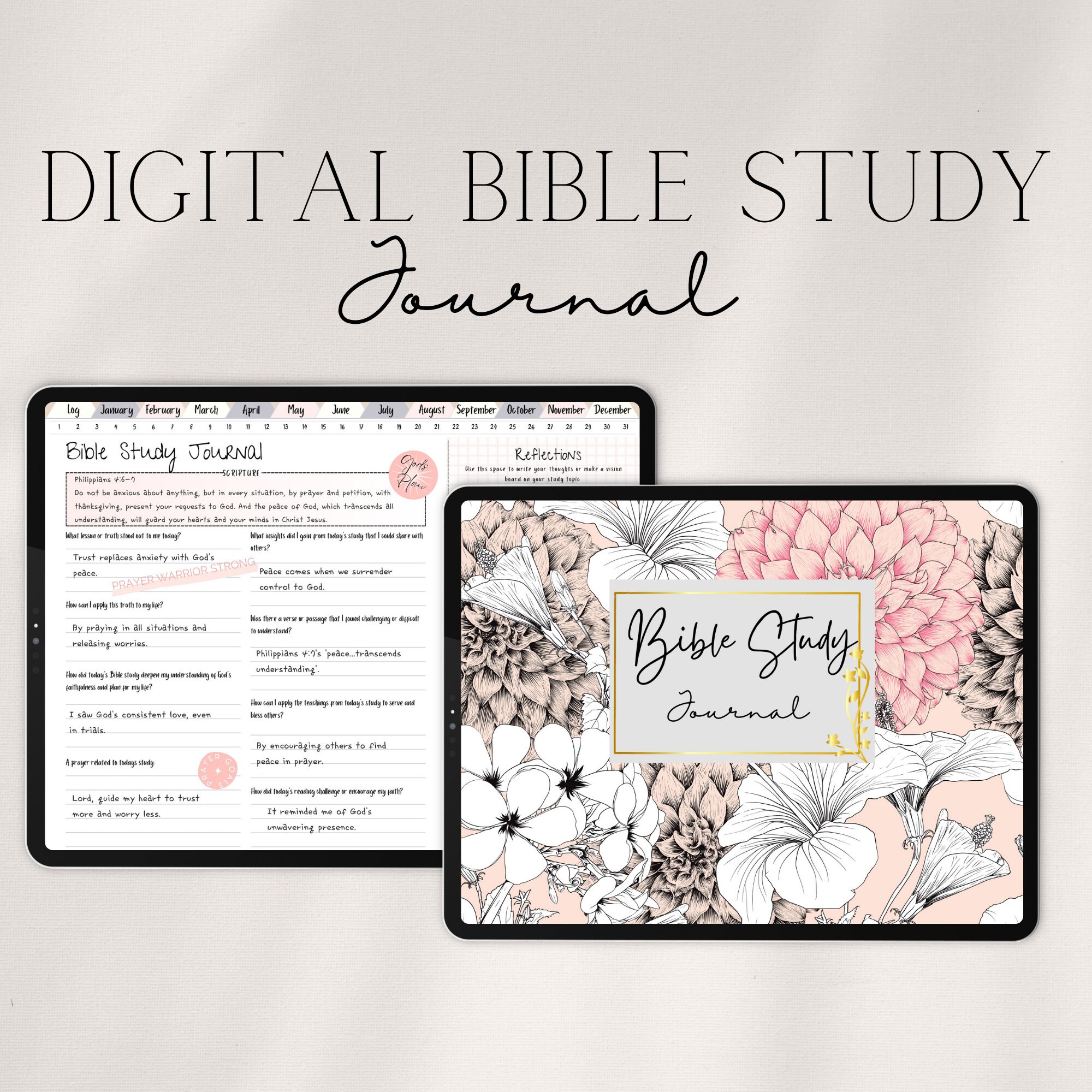 Bible Study Journal Devotional Journal Bible Study Guide Scripture Journal Prayer Journal Bible Study Template Guided Journal