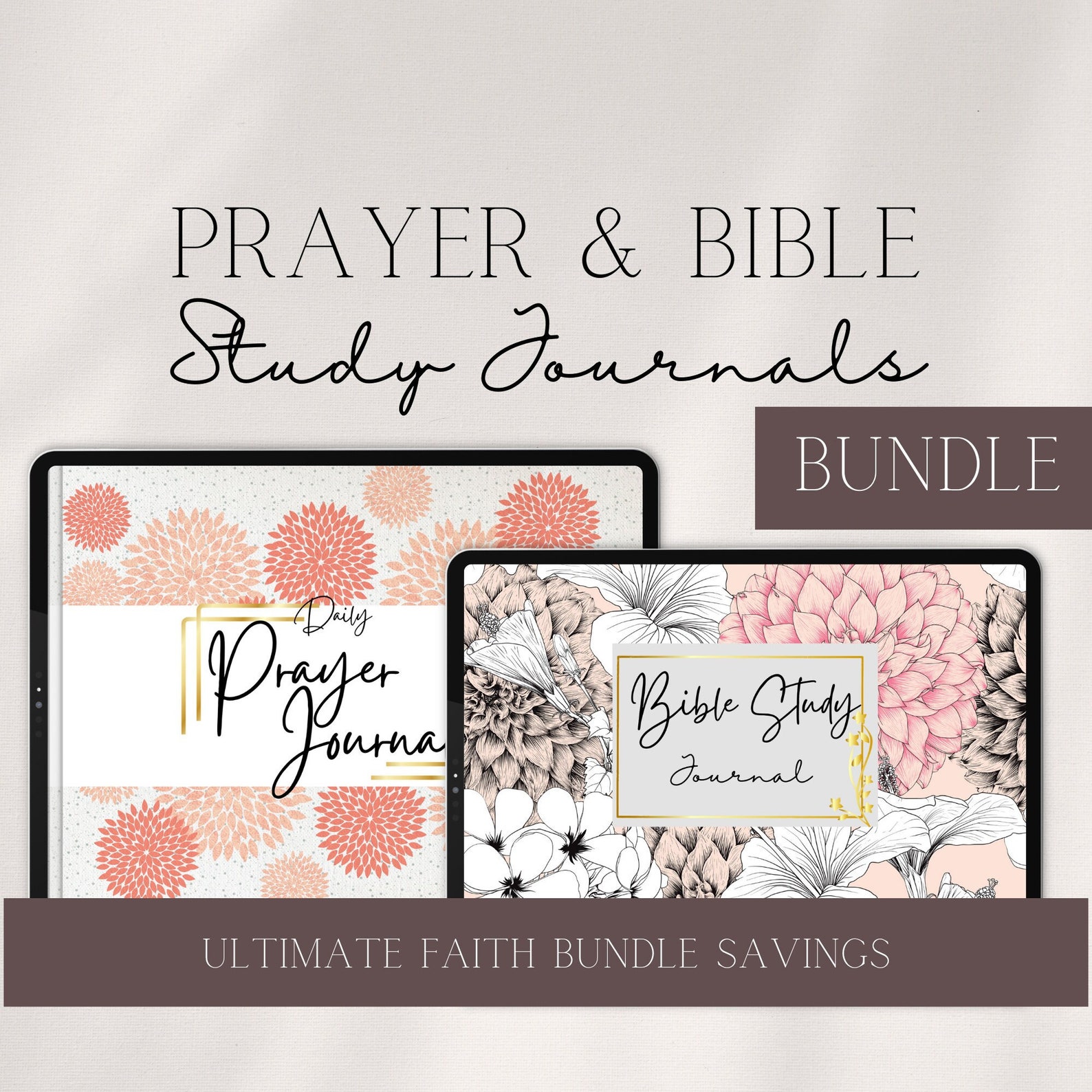 Prayer & Bible Study Journal Bundle Devotional Journal Bible Study ...